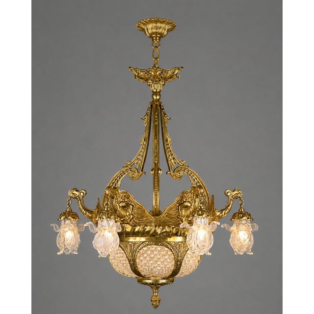 1980 French Louis XVI Gold Bronze Chandelier - 16 Lights For Sale - Image 10 of 10