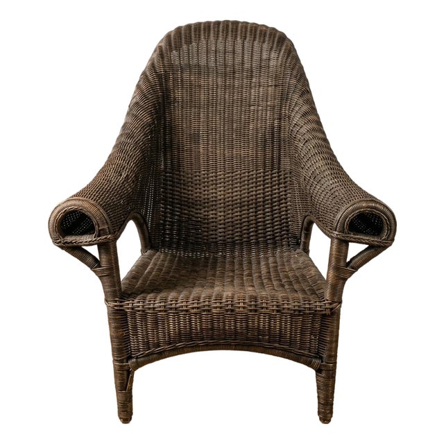 Arts & Crafts Rattan and Wicker Pair of Armchairs For Sale