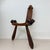 Wood Spanish Brutalist Hand Carved Oak Tripod Chair, 1970s For Sale - Image 7 of 18