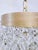 Vintage Crystal Upside Down Layer Cake Chandelier With Decorative Brass Frame For Sale In New York - Image 6 of 9