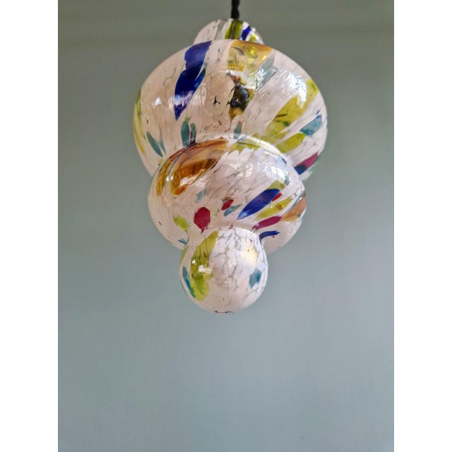 Vintage Blown Glass Pendant Lights, 1950s, Set of 2 For Sale - Image 13 of 18