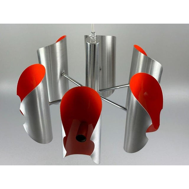 Space Age 6-Flame Sputnik Chandelier in Chromed Metal, 1970s For Sale - Image 10 of 18