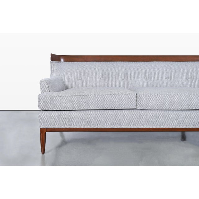 Mid-Century Modern Curved Walnut Sofa by Erwin Lambeth and Tomlinson, 1950s For Sale - Image 10 of 14
