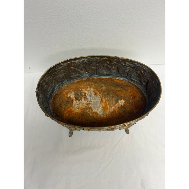 1920's European Repoussé Brass Planter For Sale - Image 4 of 5