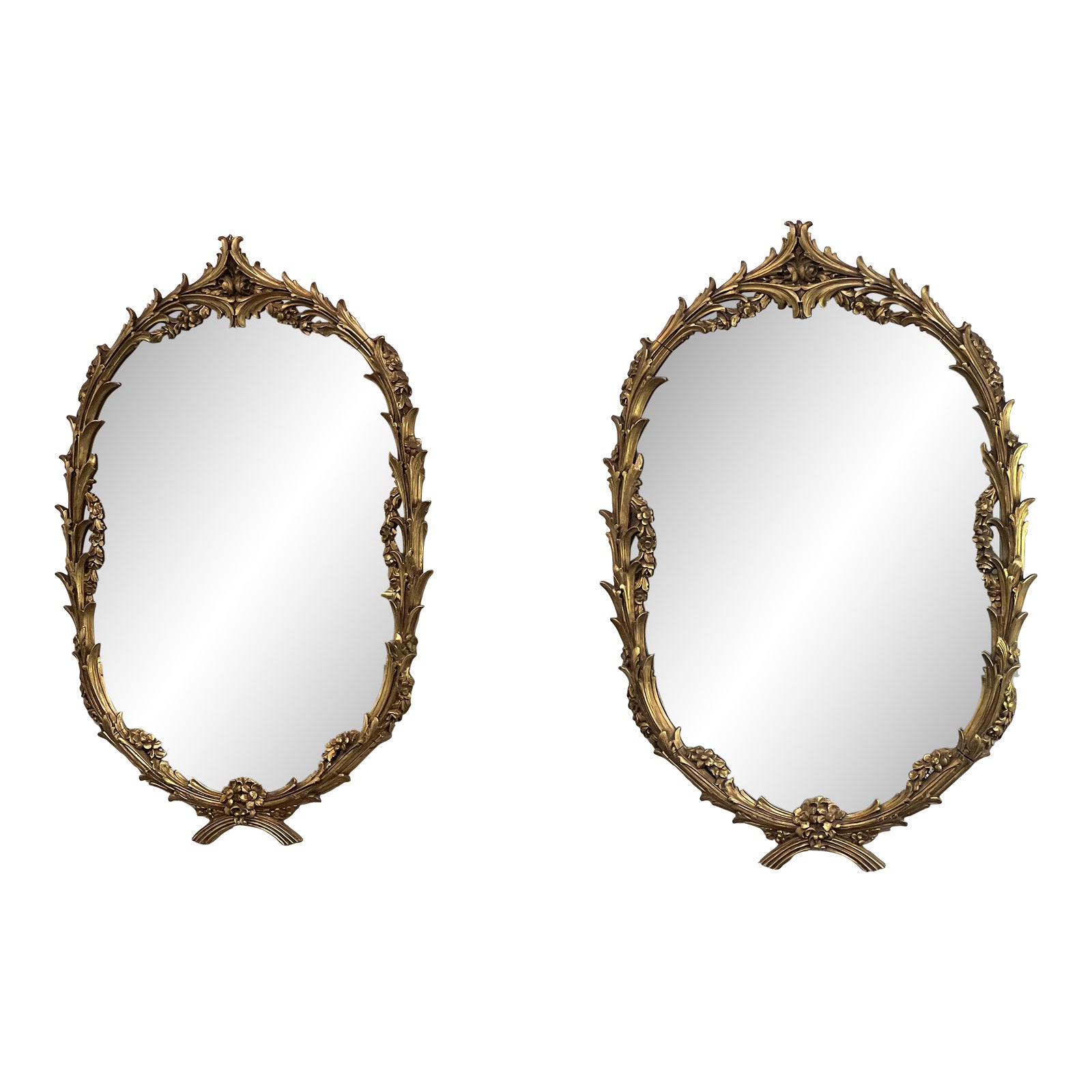 Pair of Antique Ornate Gilded French Mirrors Chairish