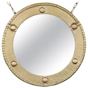 Antique Brass Federal Round Wall Mirror