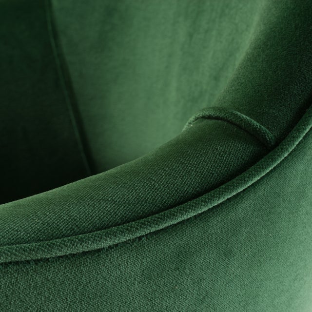 Metal Saarinen Executive Arm Chairs in Emerald Velvet, 24k Gold Edition For Sale - Image 7 of 8