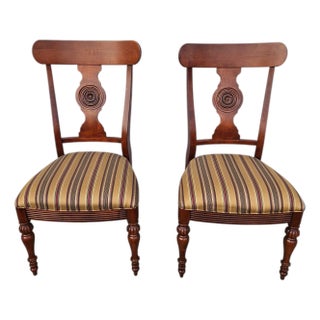 1990s Ethan Allen British Classics Empire Style Side Chairs – Pair For Sale