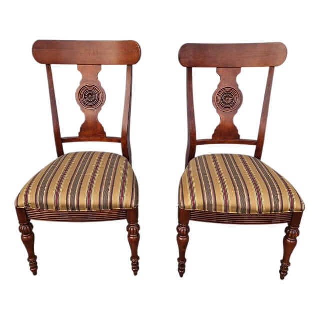 1990s Ethan Allen British Classics Empire Style Side Chairs – Pair For Sale