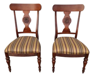 1990s Ethan Allen British Classics Empire Style Side Chairs – Pair