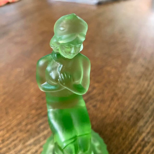 Czech Green Glass Figure of Lady Flower Frog For Sale In Sacramento - Image 6 of 11