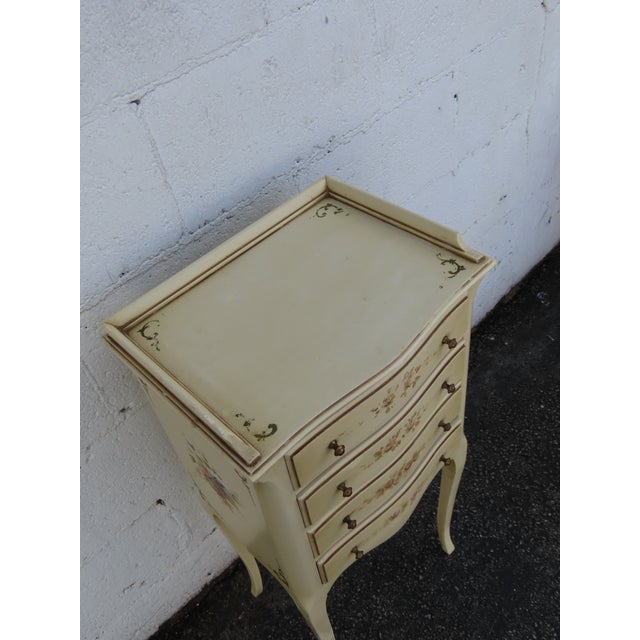 Wood French Shabby Chic Painted Tall Narrow Nightstand Side End Table 6327 For Sale - Image 7 of 15