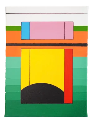 Guy Vandenbranden, Colorful Abstract Geometric Composition, Acrylic on Canvas