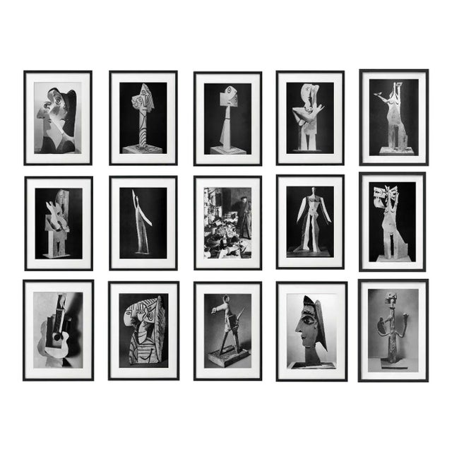 "Picasso's Sculptures" #2 Contemporary Black and White Gallery Wall of Photographs, Framed - Set of 15 For Sale - Image 10 of 11