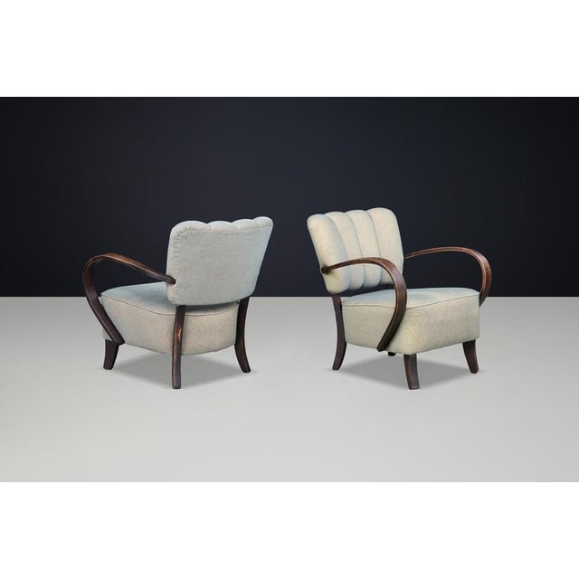Art Deco Armchairs, Bentwood Lounge Chairs from Jindřich Halabala, Czech, 1940s, Set of 2 For Sale - Image 3 of 10