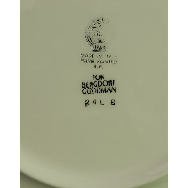 Bergdorf Goodman Vintage Bergdorf Goodman Hand Painted in Italy Tropical Palm Leaf Platter For Sale - Image 4 of 7