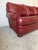 Wood Vintage Hancock & Moore English Style Red Leather 3-Seater Sofa For Sale - Image 7 of 12