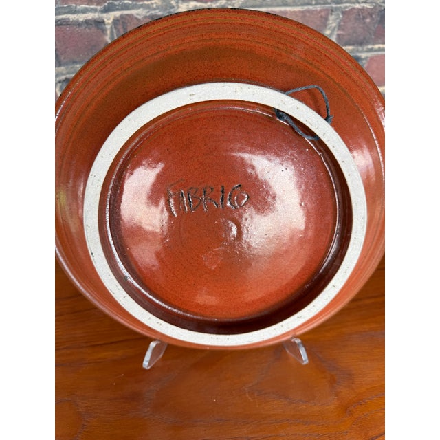 Stephen Fabrico Signed Ceramic Charger / Footed Bowl – Iridescent Glaze – Wall Hanging For Sale In Cleveland - Image 6 of 7