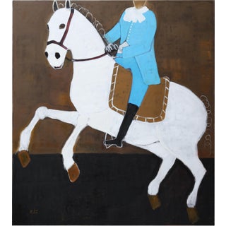 Large Contemporary Horse Oil Painting. Equestrian Portrait. 190 X 170 Cm For Sale