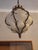 Mid-Century Modern Venetian Murano Blown Frosted Glass Hall Lantern Pendant Light in Iron Frame, Italy, 1960s For Sale - Image 3 of 11