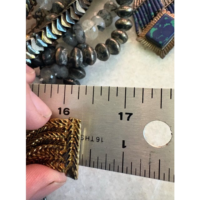 Early 20th Century Art Deco Gold Fill and Rhinestone Necklace For Sale - Image 4 of 5