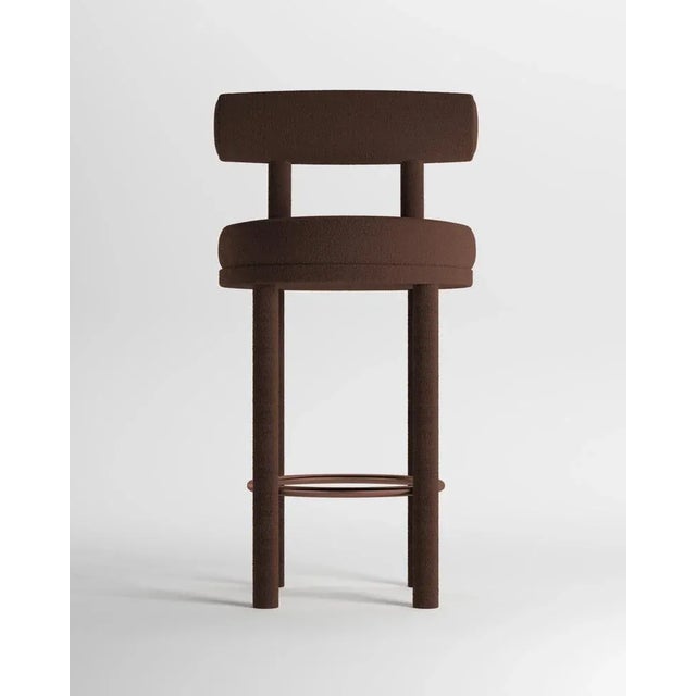 Not Yet Made - Made To Order Collector Moca Bar Chair in Boucle Dark Brown by Studio Rig For Sale - Image 5 of 5