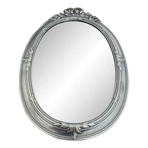 Italian Die-Cast Brass Wall Mirror in Silver Finish