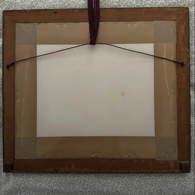 This expressive watercolor on paper showcases a colorful bouquet of flowers arranged in a deep blue vase. The artist's...