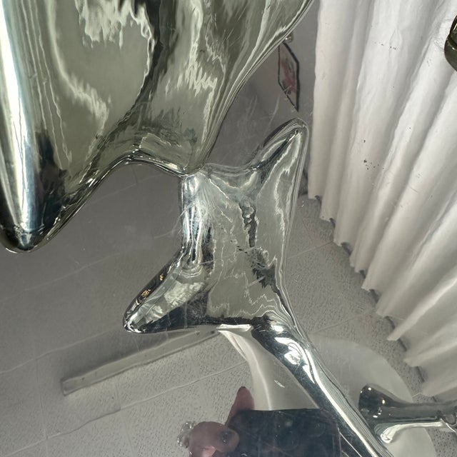 Vintage Pearl White and Silver Plastic Flamingo Sculpture, 1970s For Sale - Image 16 of 18