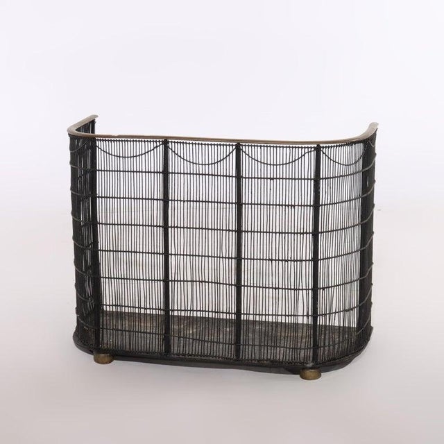 Antique Victorian Wire & Brass Fireplace Screen C1890. 19 1/2" x 26 1/4" x 12 1/2". This Victorian fireplace screen,...