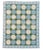 Cotton Vegetable Dyed Box Pattern Sky Blue Green Area Rug - 6'x9' These special flat-weave dhurries are hand-woven with 15...