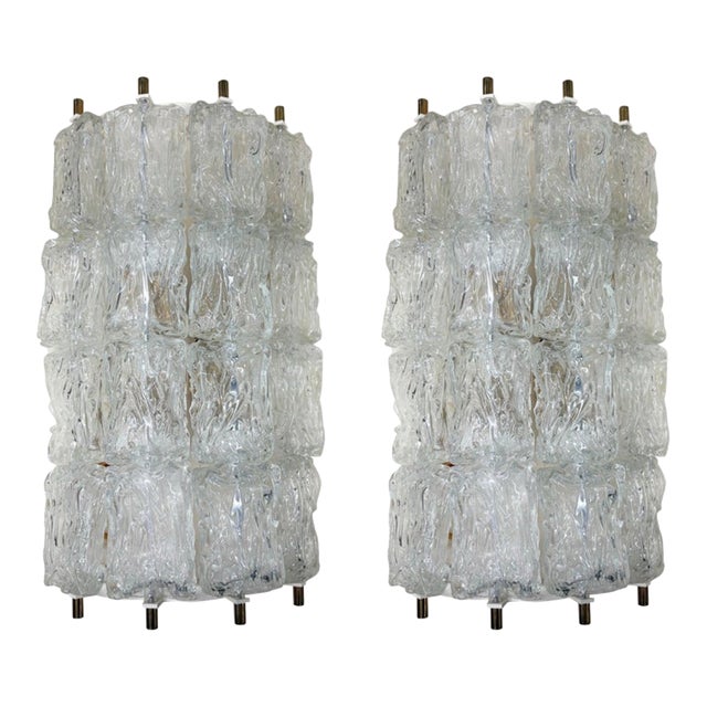 Pair of 1960s Murano Glass Sconces For Sale