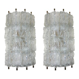 Pair of 1960s Murano Glass Sconces by Toni Zuccheri for Venini For Sale