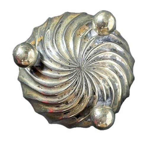 Vintage Brass/Silver-Plated Swirl Vase For Sale - Image 4 of 4