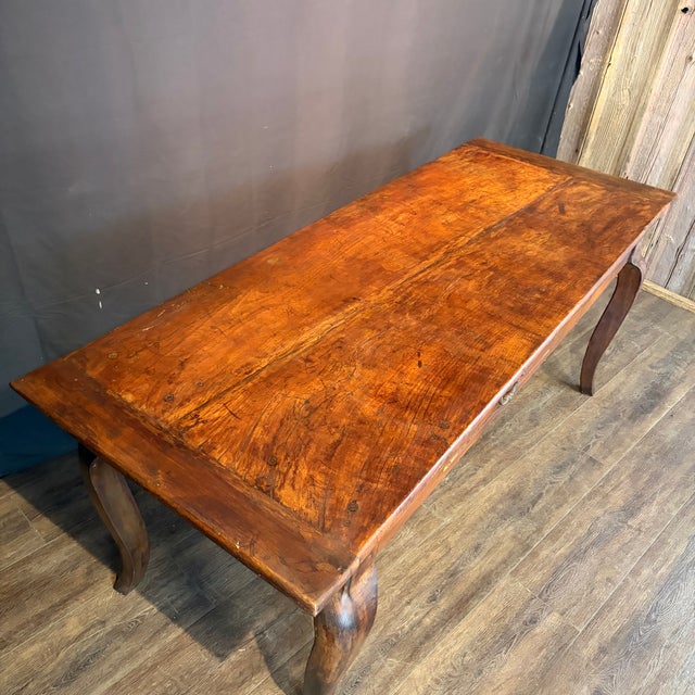 19th Century French Provincial Dining Table With Two Drawers For Sale - Image 12 of 16