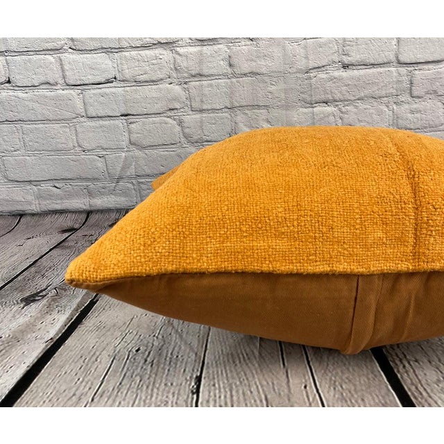 20 x 20 Hemp Pillow Turkish Cushion Natural Orange Pillow Cushion Cover For Sale - Image 4 of 4
