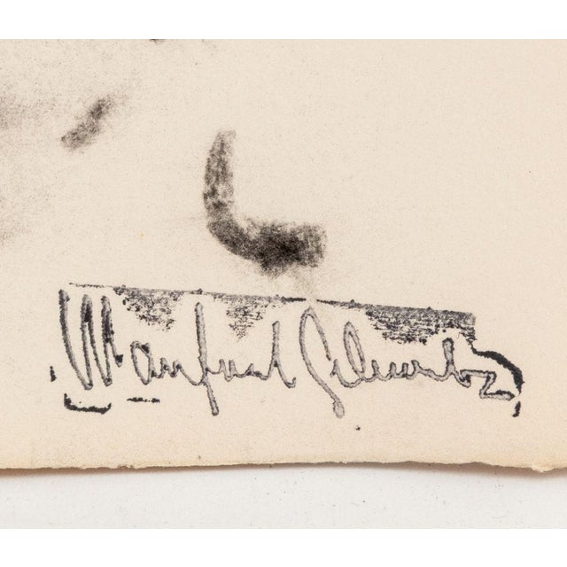 Abstract Manfred Schwartz Beach Seascape Charcoal on Paper For Sale - Image 3 of 4