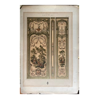 19th Century French Chromolithograph – Rococo Decorative Panel Design For Sale