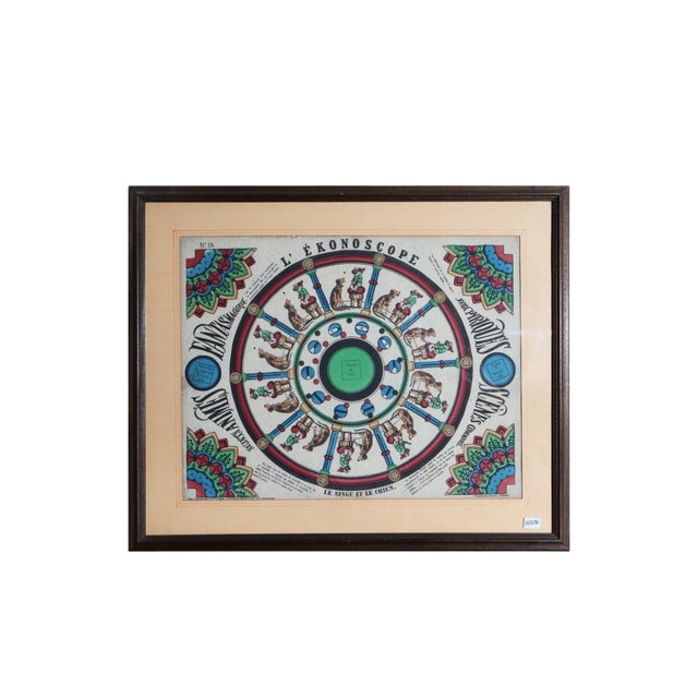 Rare set of 3 framed original Phenakistoscopes France, Epinal, late 19th century Rare objects from filmmaking history....