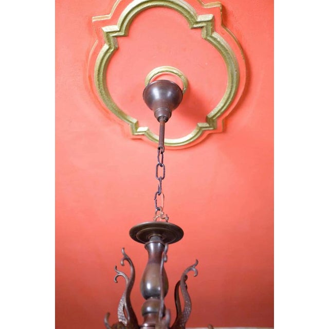 Metal Vintage Dutch Chandelier with Fish For Sale - Image 7 of 8
