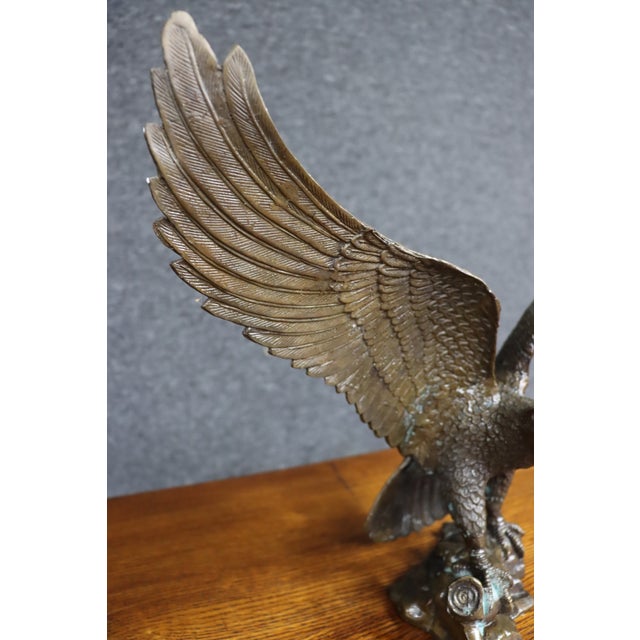 Cast Metal Eagle Sculpture For Sale - Image 4 of 13