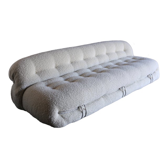Late 20th Century Afra & Tobia Scarpa Soriana Sofa for Cassina in Bouclé For Sale