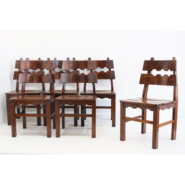 Brutalist Razor Back Chairs by Henning Kjaernulf, 1970, Set of 6 For Sale - Image 6 of 12