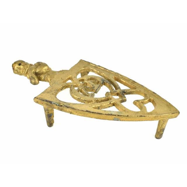 Mid 20th Century Cast Metal Footed Trivet For Sale - Image 4 of 7