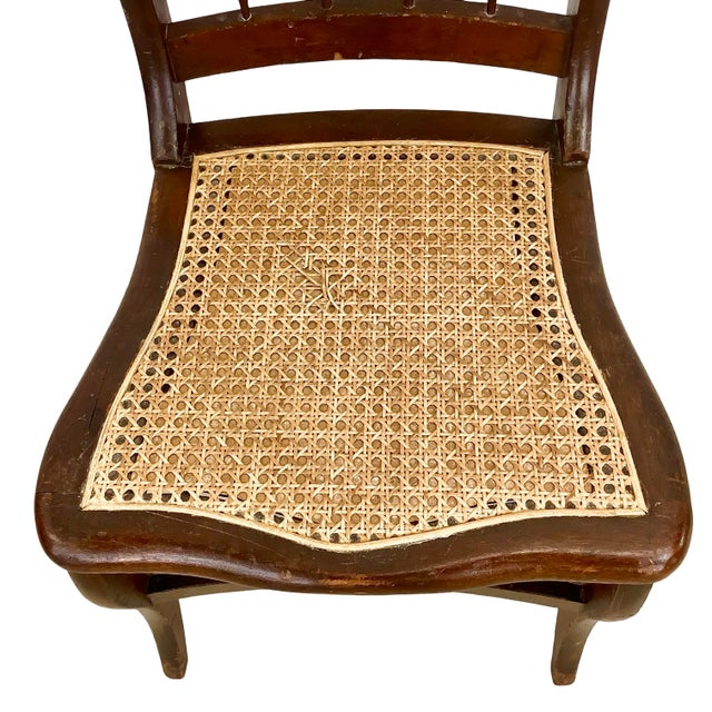 Antique Victorian Eastlake-Style Spindle-Back Side Chair With Rattan Seat Detail For Sale - Image 9 of 18