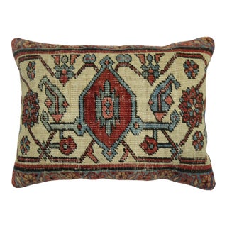 Antique Zabihi Collection Persian Serapi Rug Pillow For Sale