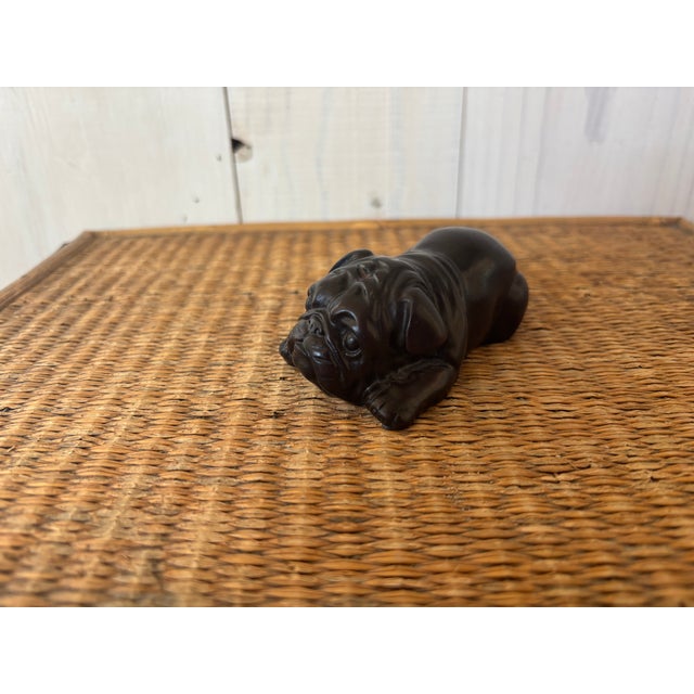 MCM Carved Ebony Pug For Sale - Image 10 of 12