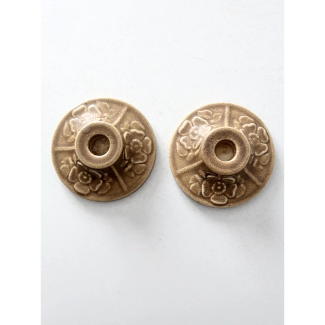 Farmhouse Antique Rookwood Pottery Candlestick Holders Pair For Sale - Image 3 of 12