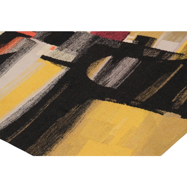 Handwoven in wool and originating from France circa 1960, this 5×7 vintage tapestry is a signed collectible from Andre...