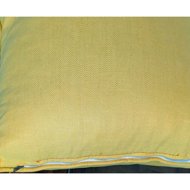 Mitchell Gold Pair of Olive Green Linen Pillows With Unique Sheen For Sale - Image 4 of 4
